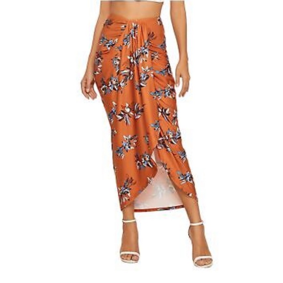 Casual Wrap Elastic High Waist Wrap Maxi Skirt M - Picture 2 of 7